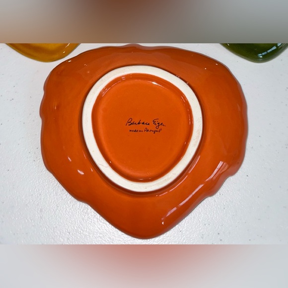 COPY - Barbara Eigen Crate & Barrel Leaf Shaped Appetizer Set of 4 Different Co… - Picture 9 of 15